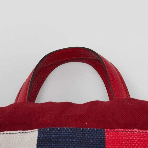 Gucci Red/White/Blue Striped Canvas Drawstring Backpack Bag - Picture 4 of 10